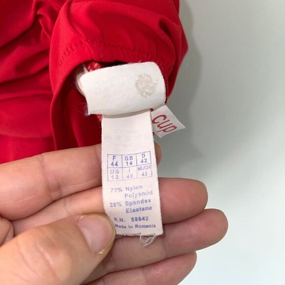 Diva By Rachel Pappo Swimsuit Womens Size 12 One Piece Ruched Made In Romania - Picture 11 of 12